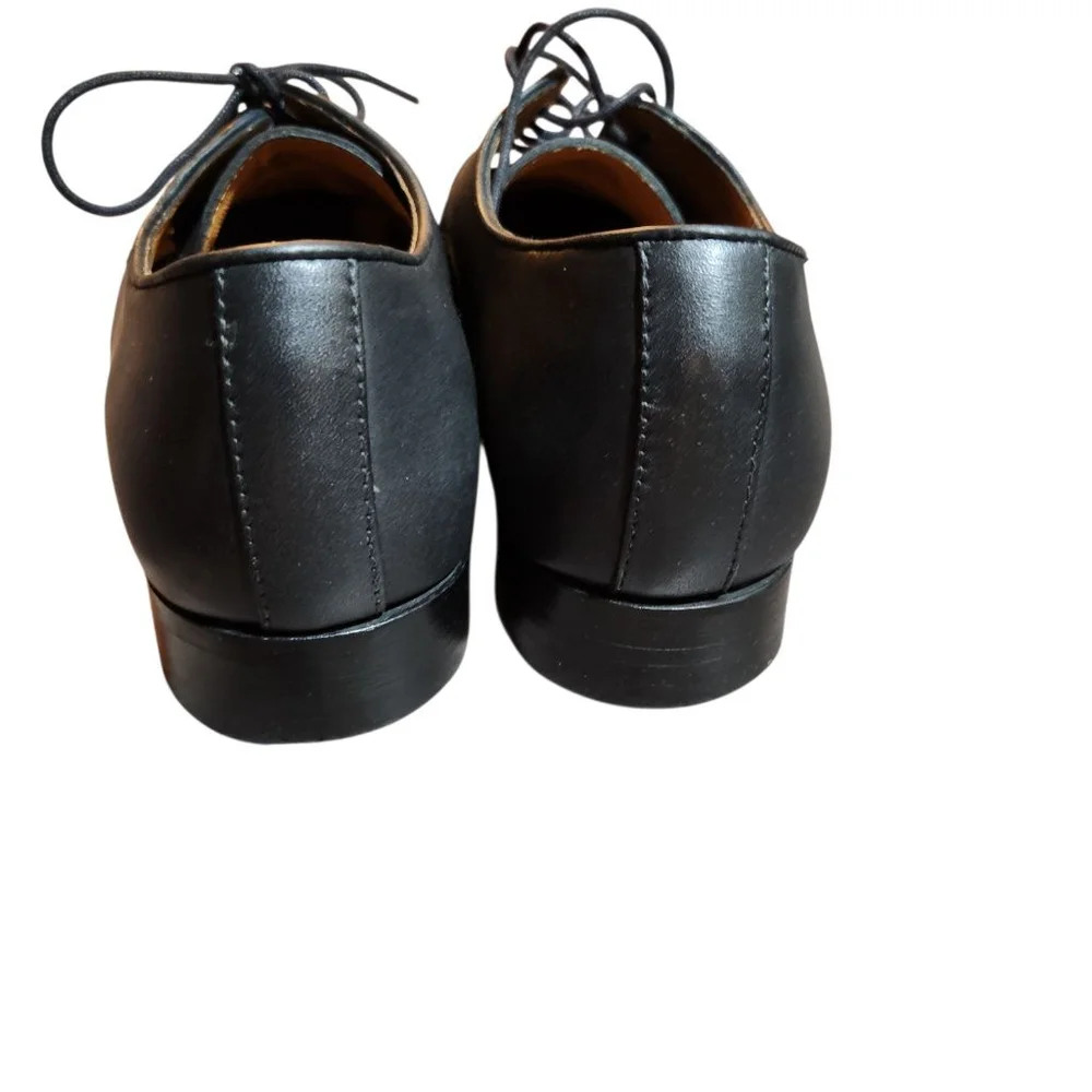 J.Crew Mens Black Leather Oxfords Shoes Size 10